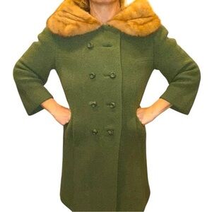 Vintage ▶️ FORSTMANN ◀️ 50’s / 60’s Green Fur Collar Jacket.